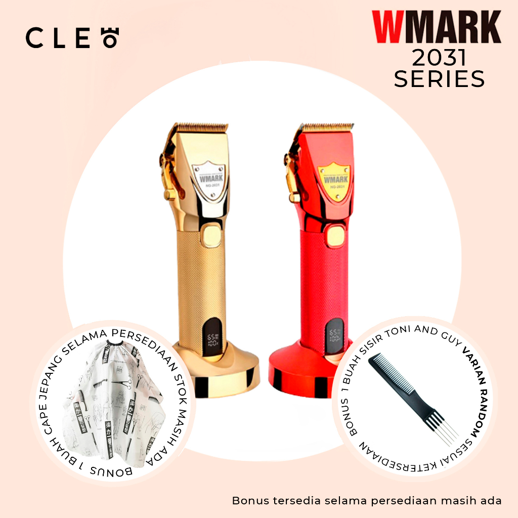 Wmark 2031 Hair Clipper - Alat Potong Rambut - Dock INCLUDED -100% Original