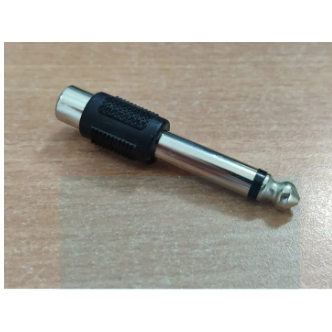 Sambungan / Converter Rca ke Jack Akai Mic MONO Plastik HITAM 6.5 mm 6.5mm MONO