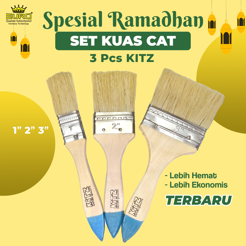 Kuas Cat Kitz 611 Set 3 Pcs