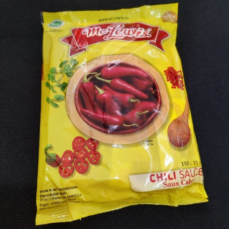 

MC LEWIS SAUS CABE SACHET MCLEWIS CHILI SAUCE SASET 25 X 9 GRAM