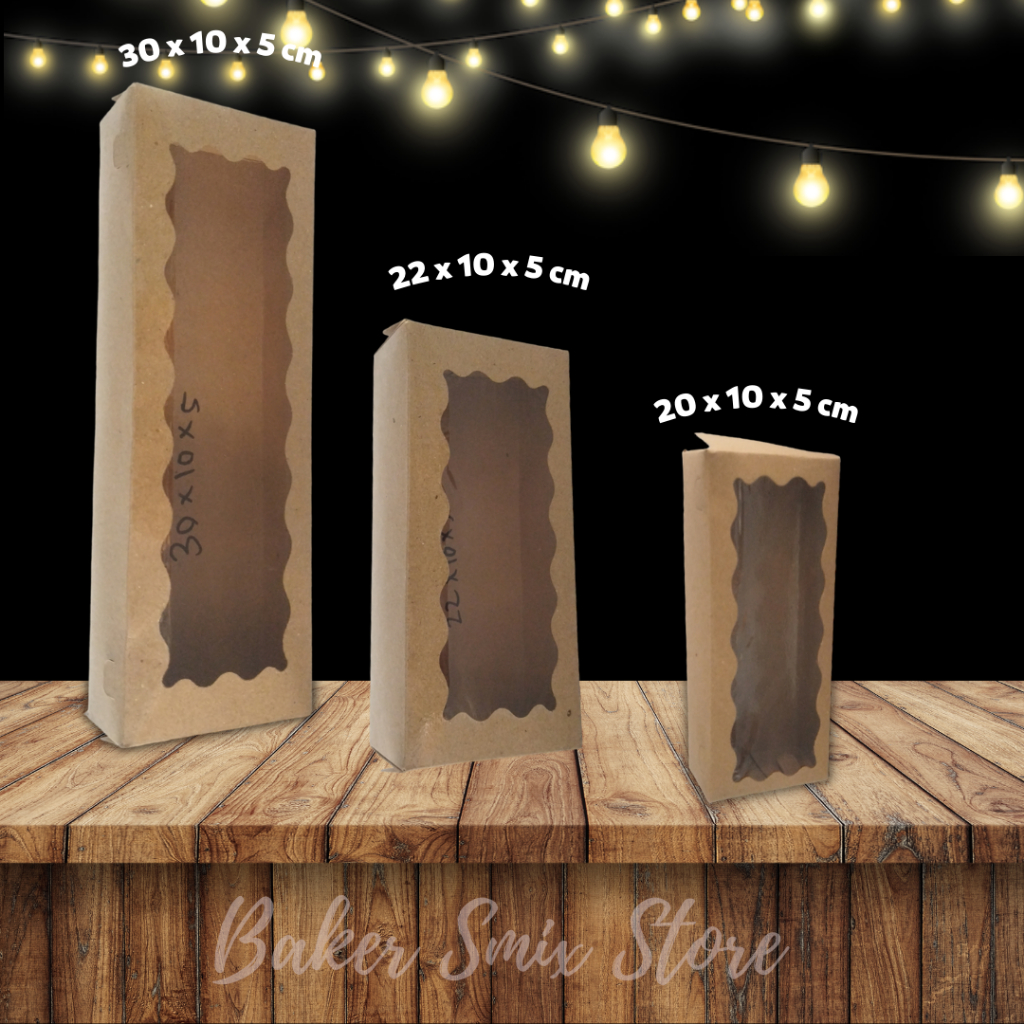 Kotak Brownies Coklat JENDELA / Untuk Kotak Brownies Kue | Ukuran Bervariasi @1pcs / kraft