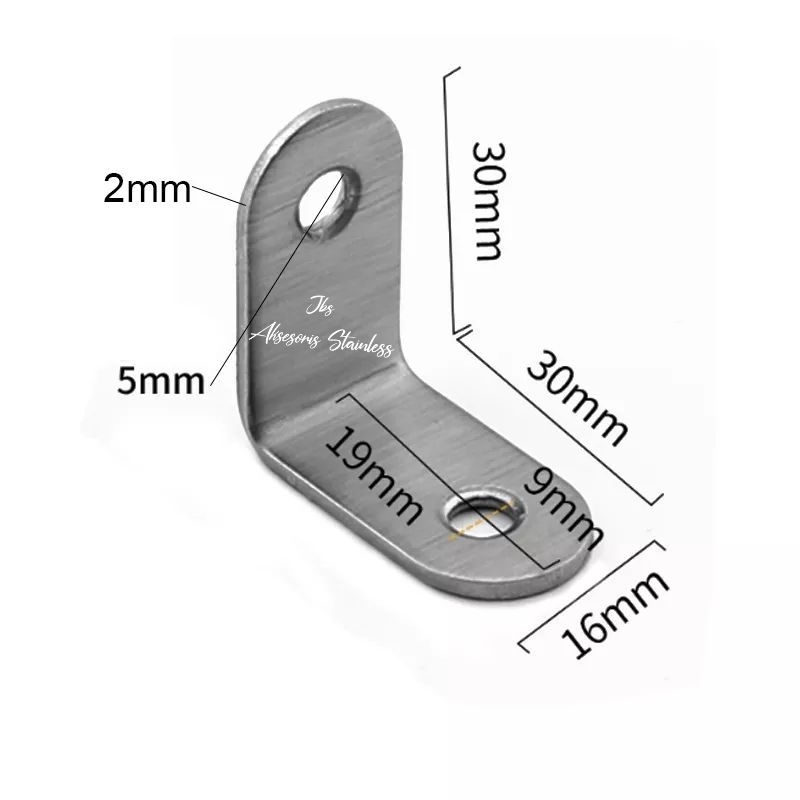 BRACKET SIKU AMBALAN STAINLESS 30X30MM(3CM) T: 2MM - PENYANGGA RAK