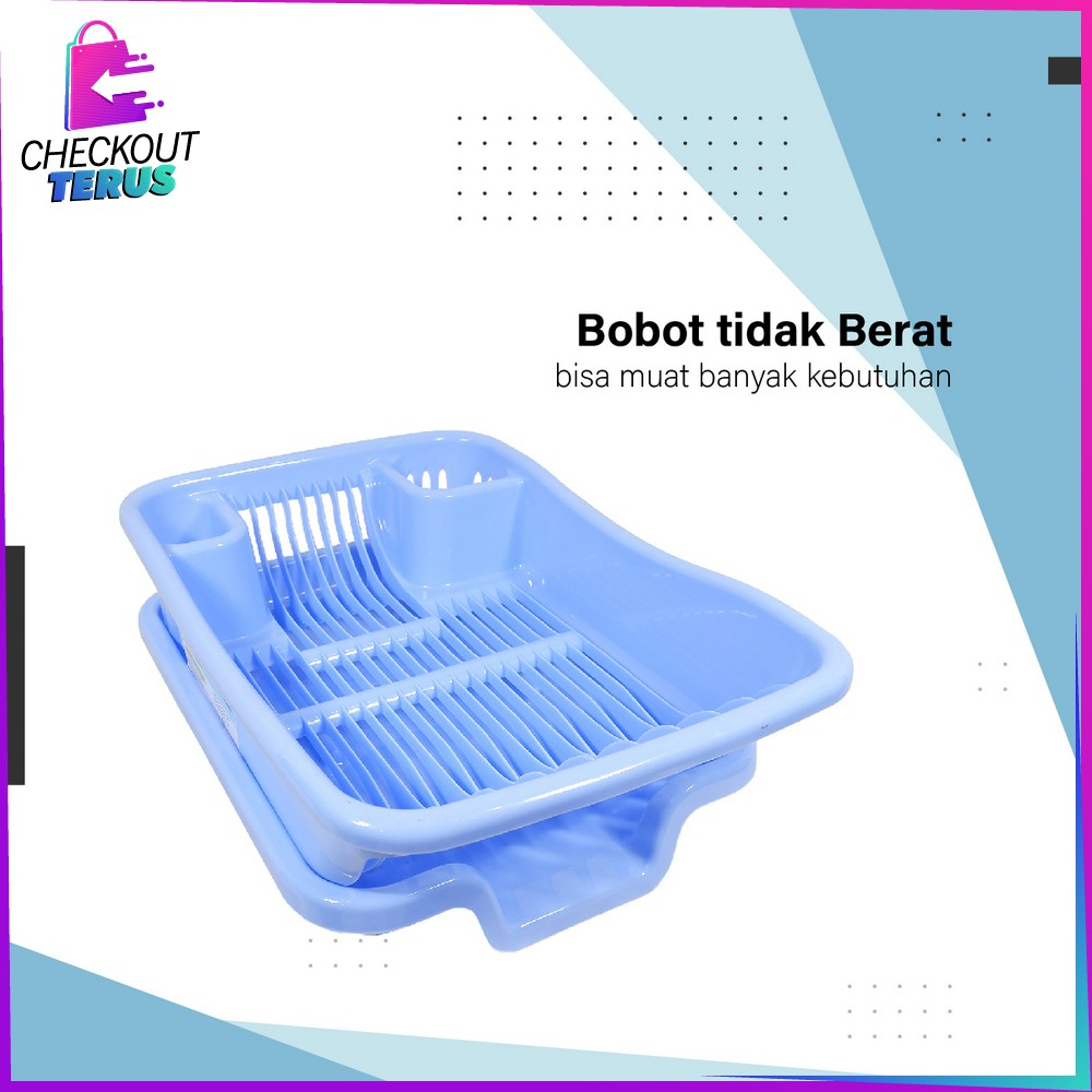 CT C845 Rak Piring Plastik Serbaguna dengan Nampan Rak Tirisan Piring Wastafel Dish Drainer Rak Pengering Cuci Mangkok Gelas