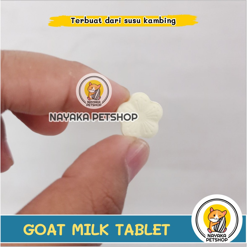 Goat Milk Tablet Isi 5 Pcs Snack Hamster Tablet Susu Kambing Suplemen Kalsium Cemilan Ekstra Food Camilan Hewan