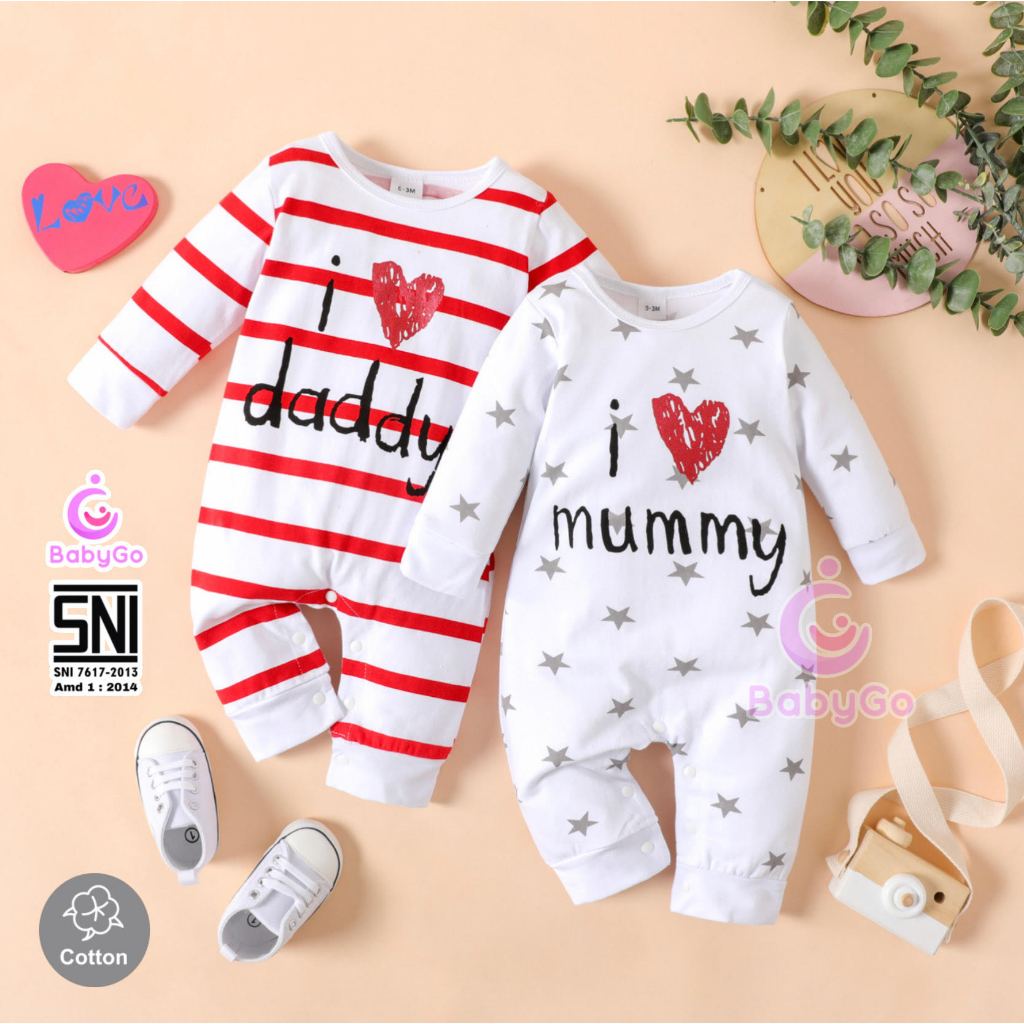 BabyGo Jumper Panjang Bayi Motif / Sleepsuit Bayi Motif Full Print