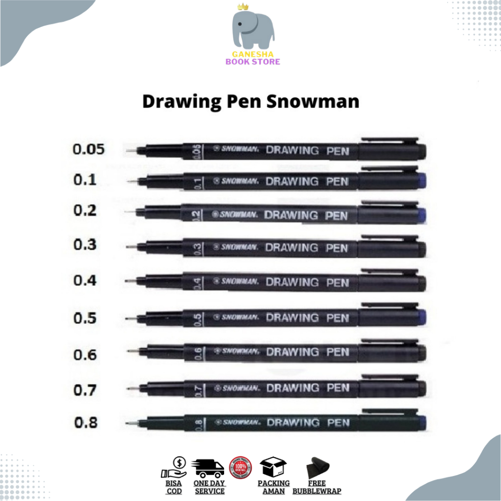 

Drawing Pen Snowman Tinta Warna Hitam (Harga Satuan)