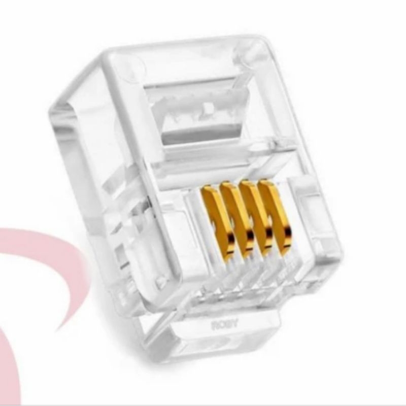 KONEKTOR TELEPON RJ11 /RJ11 Telepon Modular Plug 4 Pin