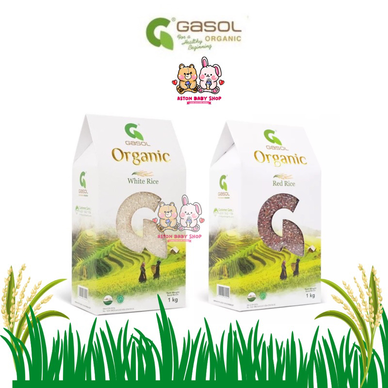 Gasol Beras Putih Organik / Beras Merah Organik 1 kg Organic Rice Mpasi