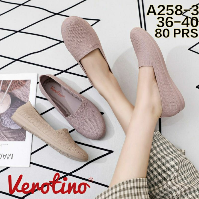 A258-3 Sepatu Jelly Wanita Verotino Kerja Flat Shoes Jely Elegan Nyaman Flatshoes Slop Selop Slip On Cewek Perempuan Karet Impor A258-2 A258 258 Import Jellyshoes Kuliah Sekolah Casual