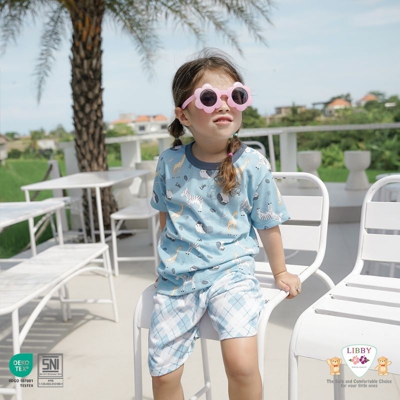 LIBBY - SETELAN PENDEK OBLONG - SETELAN OBLONG CELANA PENDEK LIBBY- BAJU SETELAN ANAK - PIYAMA ANAK