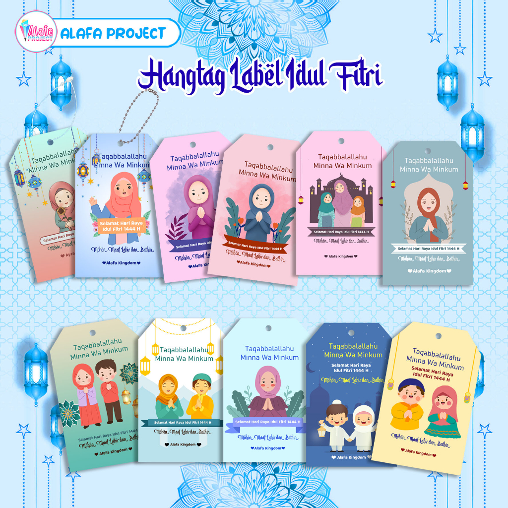 

[alafaproject_id 89-99] 8 Pcs Hangtag Idul Fitri Custom | Label Hangtag Hampers dan Bingkisan Lebaran