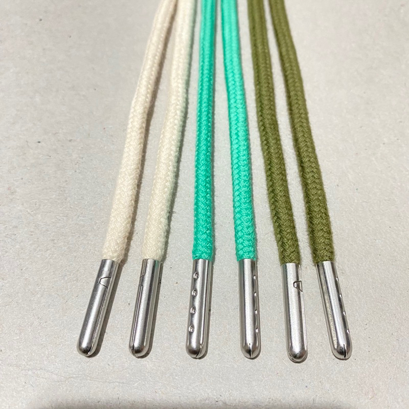 tali sepatu cotton bulat padat aglet besi 140 cm - 150 cm