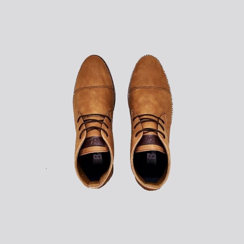 HUGOS 0.8 BOOTS | Sepatu Boot Pria (Ukuran Kaki Jumbo Besar) Pantofel Tali Kulit Coklat Tan