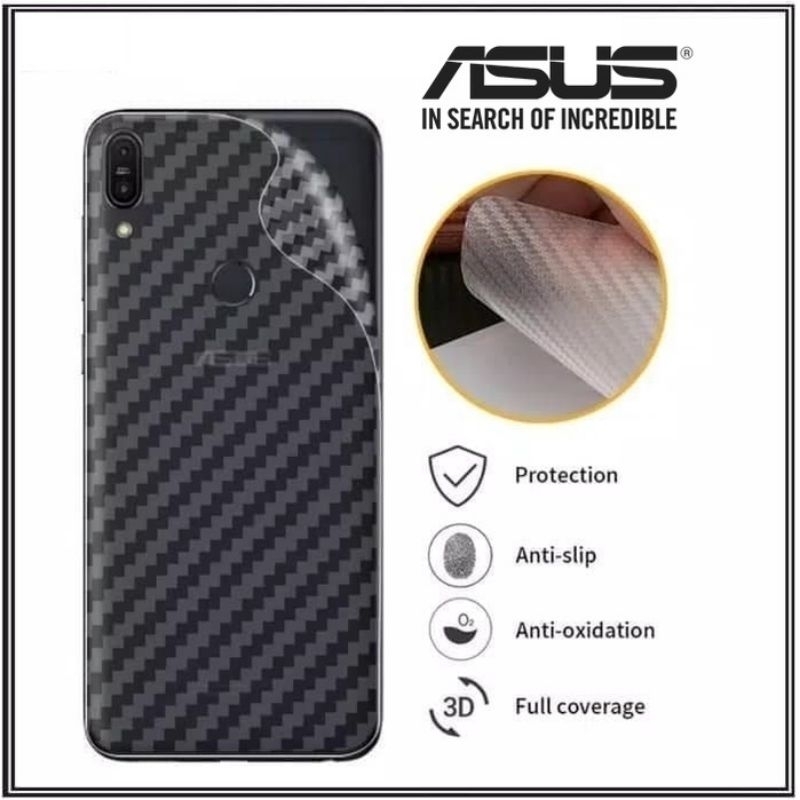 Skin Carbon Asus Zenfone 5 Zenfone 6 Zenfone 9 Zenfone Live L1 Zenfone Live L2  Max M1 Max M2 Max Pro M1 Max Pro M2 Garskin Anti Jamur Anti Gores Belakang Handphone