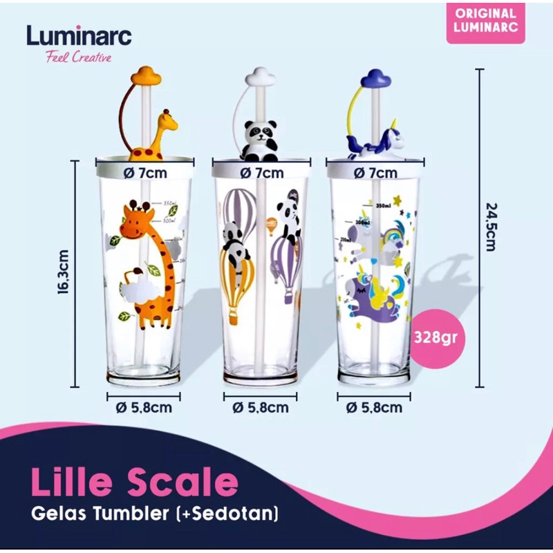 Luminarc Gelas Tumbler Lille scale 425ml UNICORN