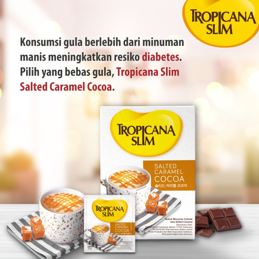 Tropicana Slim Salted Caramel Cocoa 1 Box 4 Sachet