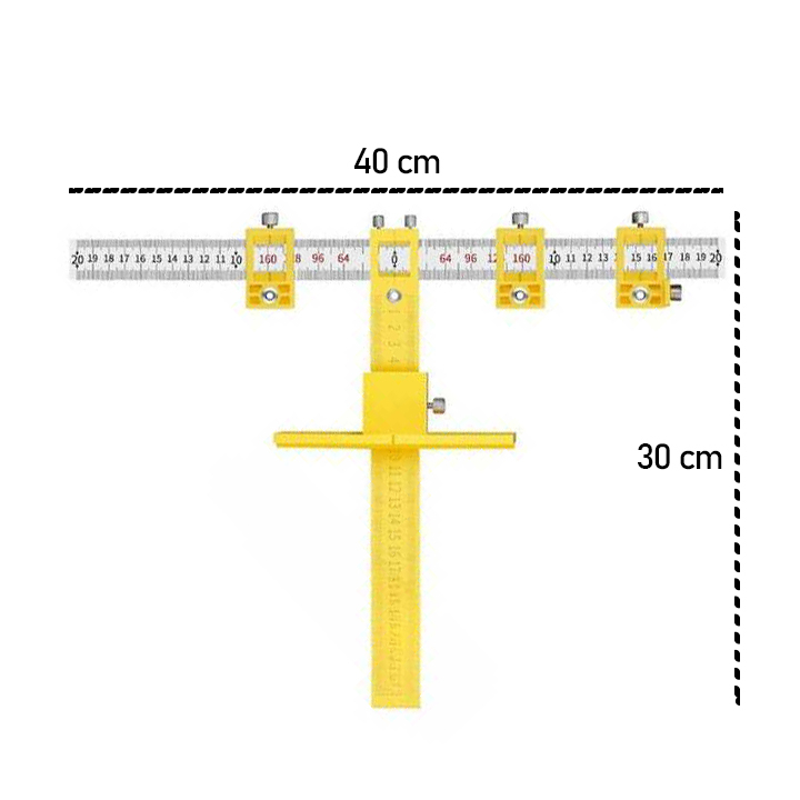 Penggaris Alat Ukur Bor Woodworking Drilling Aid Tool - M138 - Yellow