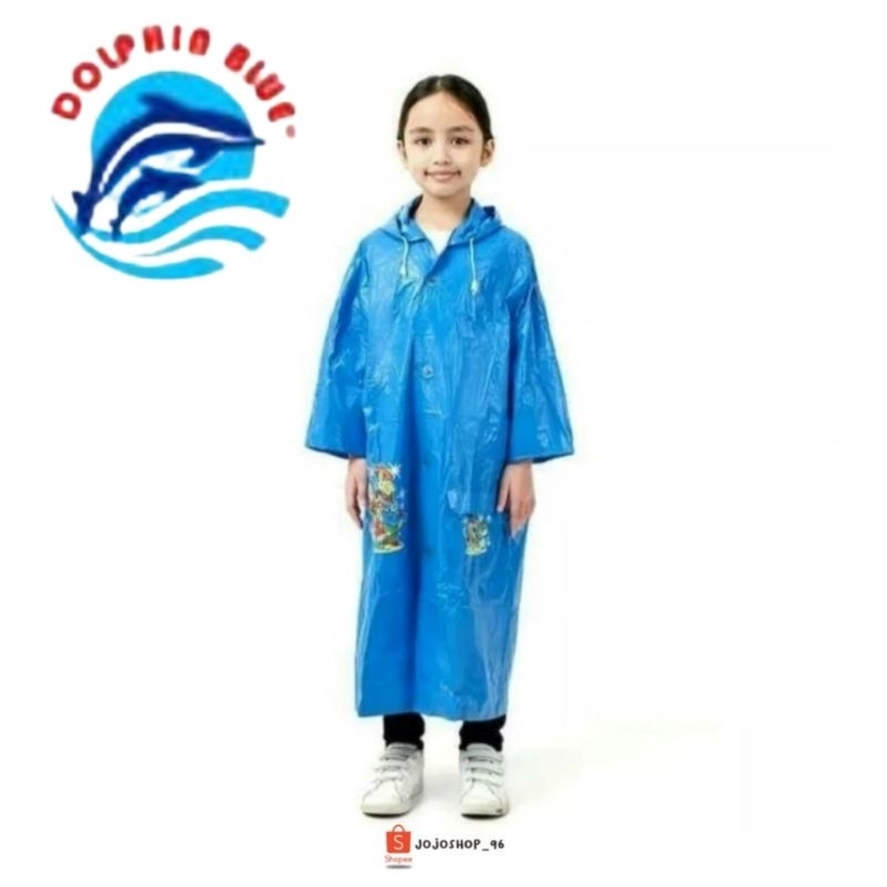 Jas Hujan DHOLPIN BLUE RC KIDDY 383 Ritsleting Baby Millo