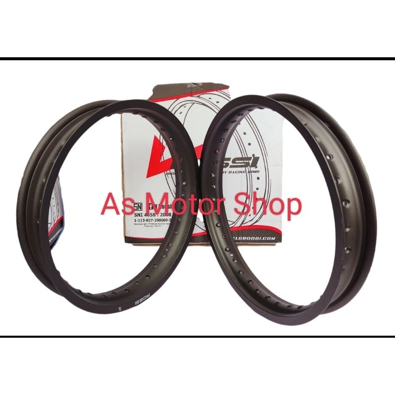 VELG SEPASANG MEREK ROSSI UKURAN 160 - 185 RING 16 WARNA HITAM