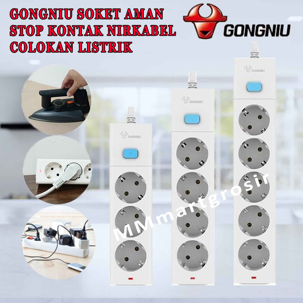 GONGNIU/ Soket Aman/ Stop Kontak Nirkabel/ Colokan Listrik