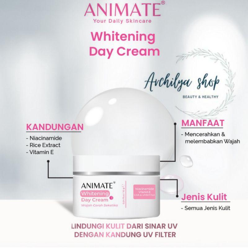 Animate Instant Whitening Day Cream/ Cream Siang / Glowing Cream