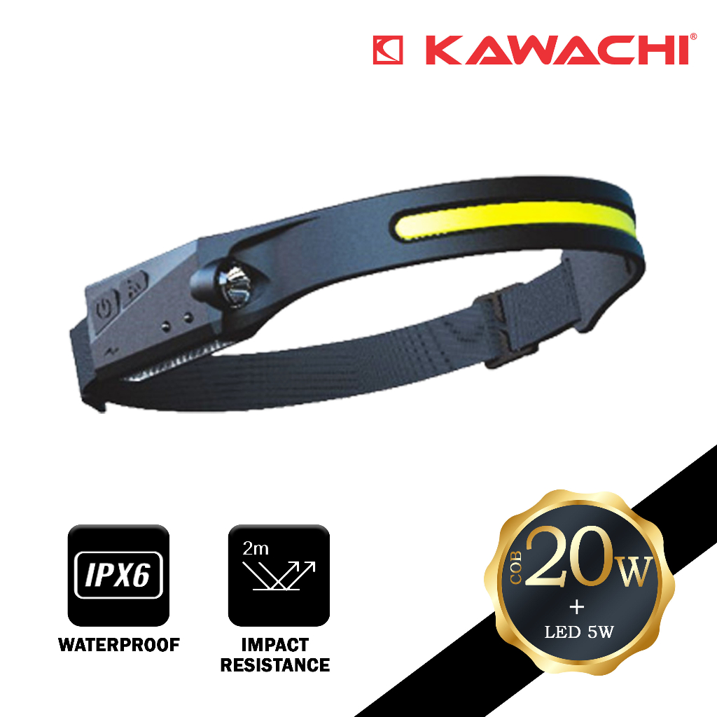 KAWACHI SENTER KEPALA COB LED 20WATT DAN 5WATT SENTER SAMPING WATERPROOF LV 20