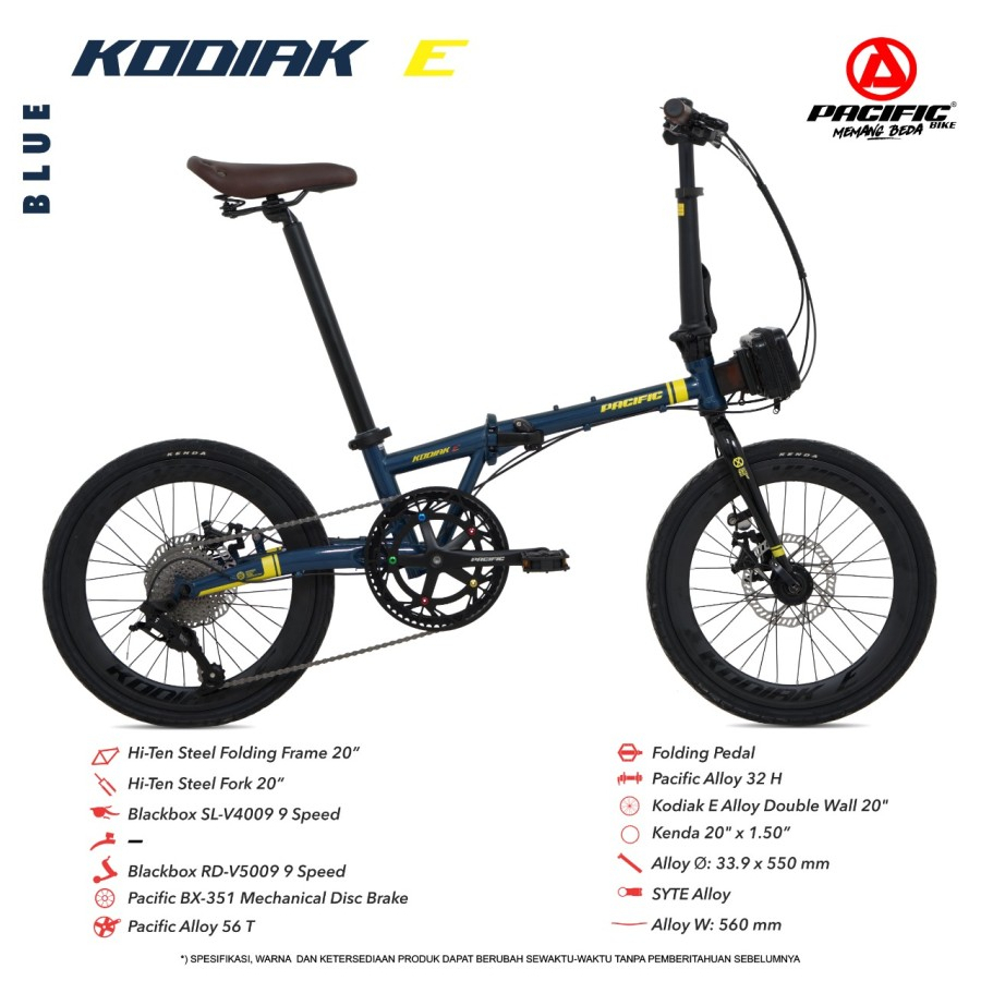 Sepeda Lipat Pacific 20 Inch Kodiak E Foolding Bike Pacific sepda lipat dewasa - onlinepratama88
