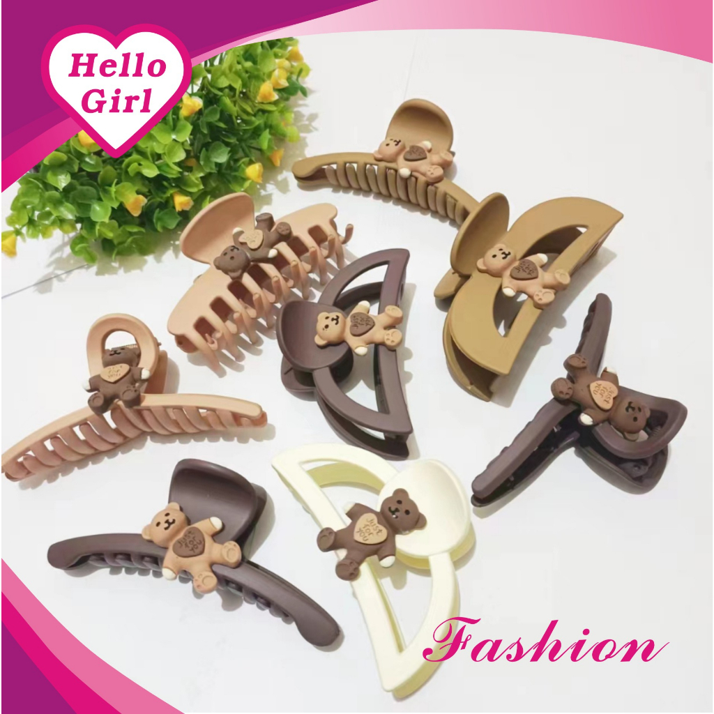 (Hello Girl)F215 Jepit Rambut Wanita Kekinian Model Beruang Ukuran 10CM Gaya Korea Import