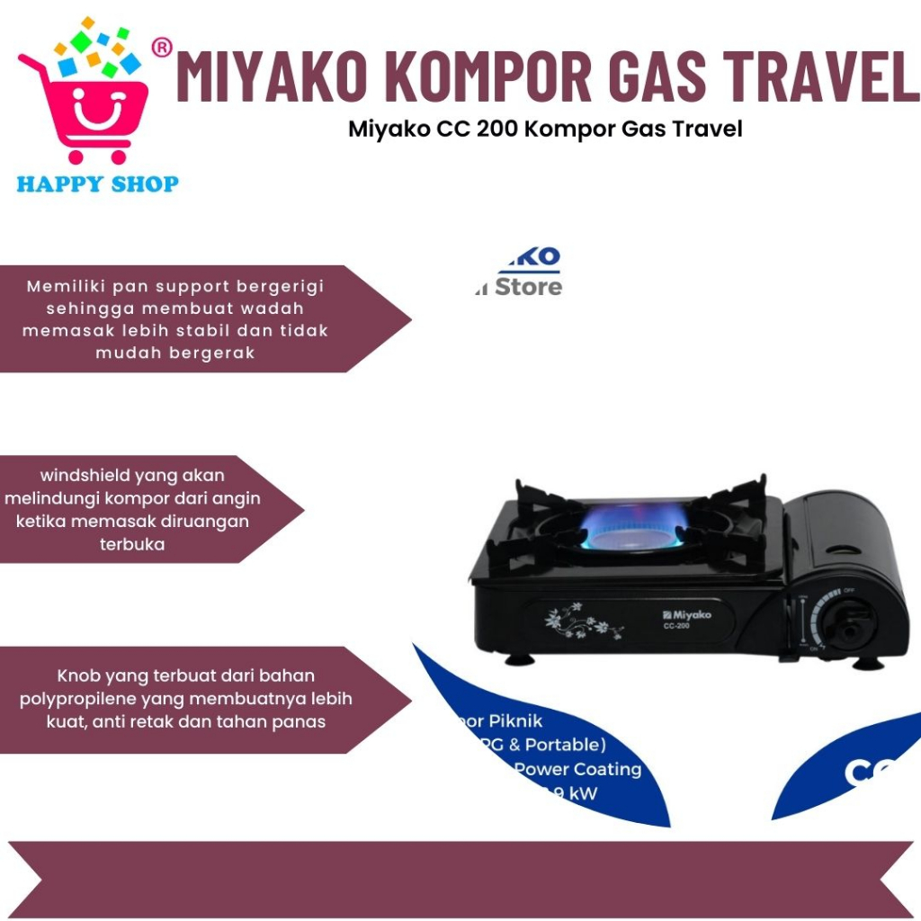 Miyako CC 200 Kompor Gas Travel ~ Kompor Portable / Kompor Piknik Miyako