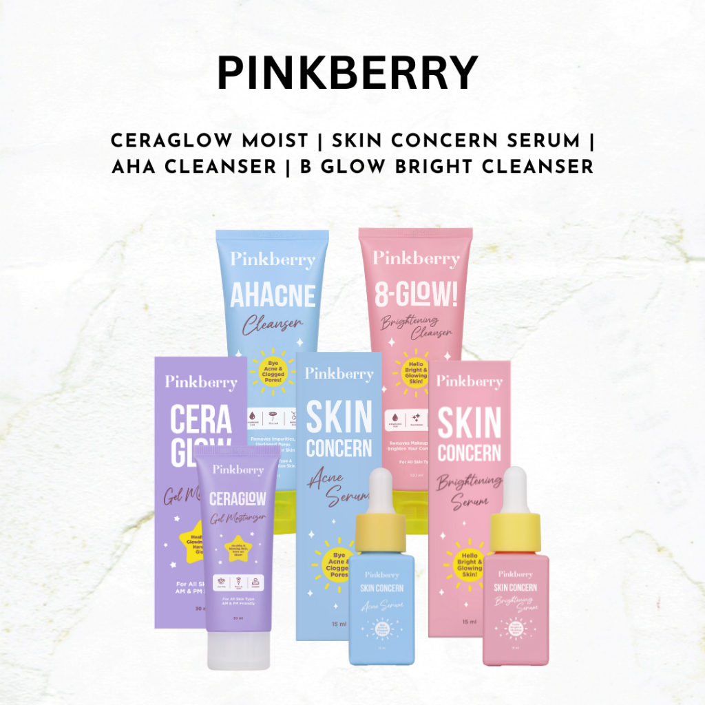 PINKBERRY Skin Corcern Serum | Ceraglow Moist | AHAcne &amp; 8 Glow Cleanser