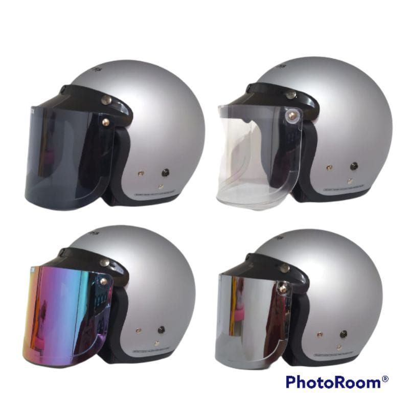 BISA COD HELM PET BOGO RETRO (HnL) DEWASA FUL LEHER SNI KACA DATAR