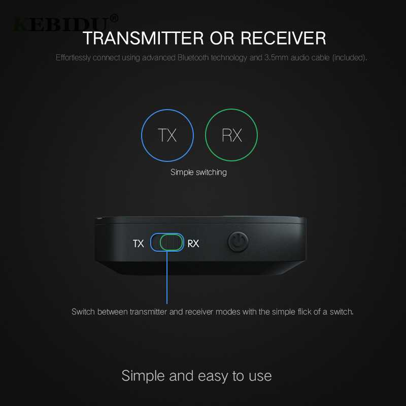 Audio Bluetooth Receiver Transmitter 5.0 AUX 3.5mm Speaker TV KN319