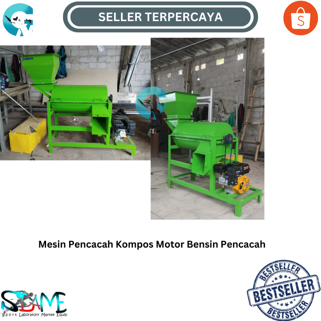 Mesin Pencacah Kompos Motor Bensin Pencacah