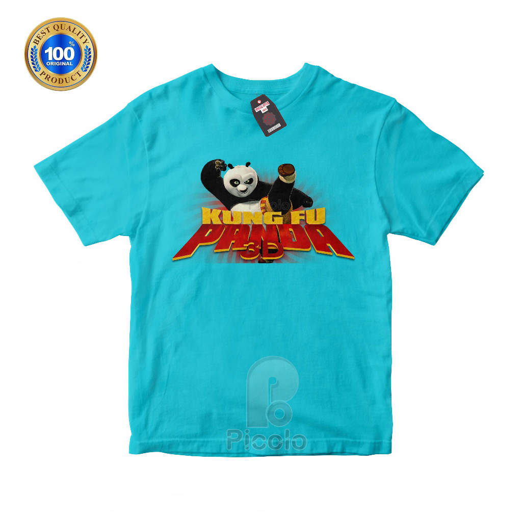 (FREE NAMA) BAJU KAOS ATASAN ANAK MOTIF KARTUN ANIMASI KUNGFU PANDA UNISEX Bahan COTTUN