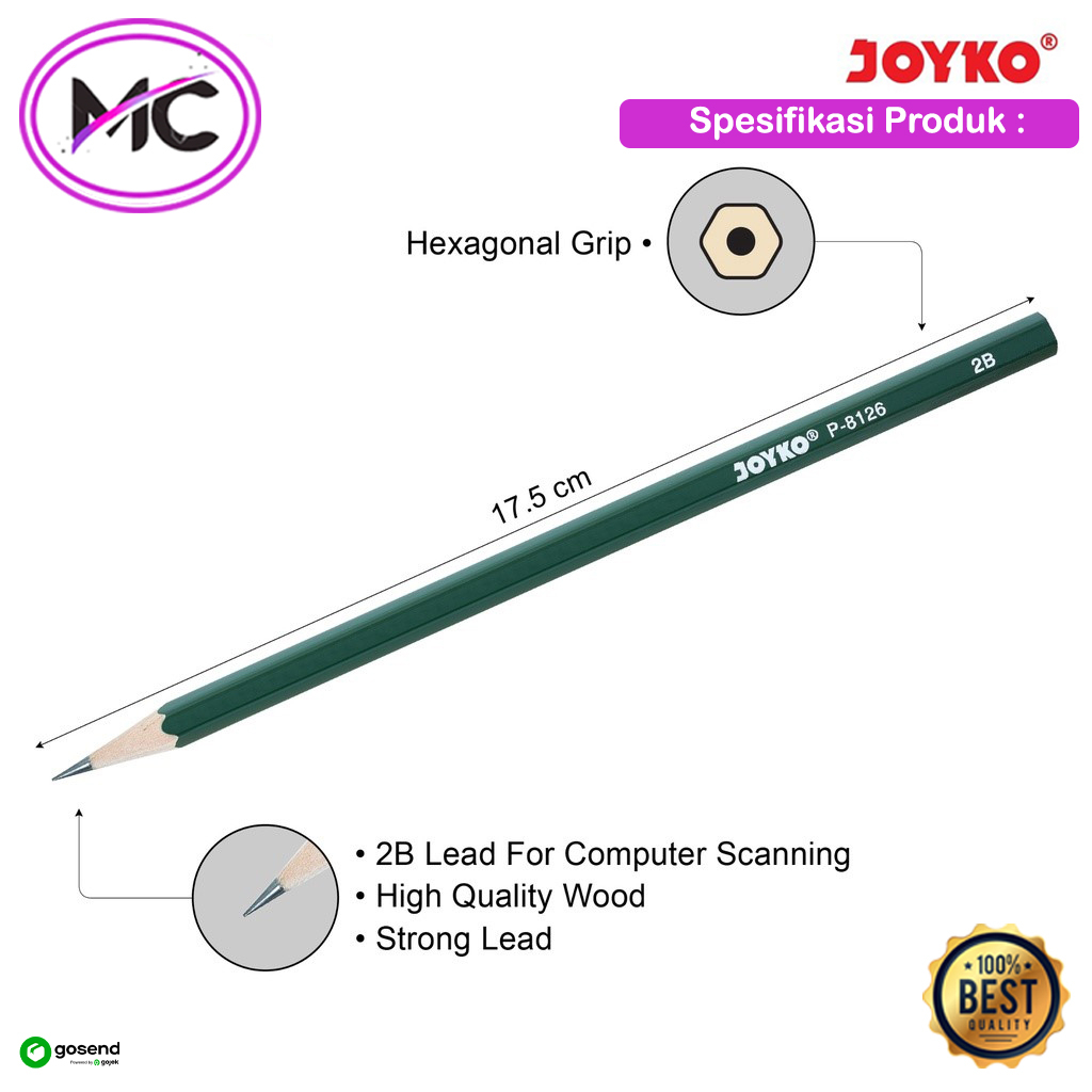 Pensil 2B Asli Untuk Ujian Pensil 2B Joyko Pencil Tulis Ujian Komputer Pensil Kayu Original