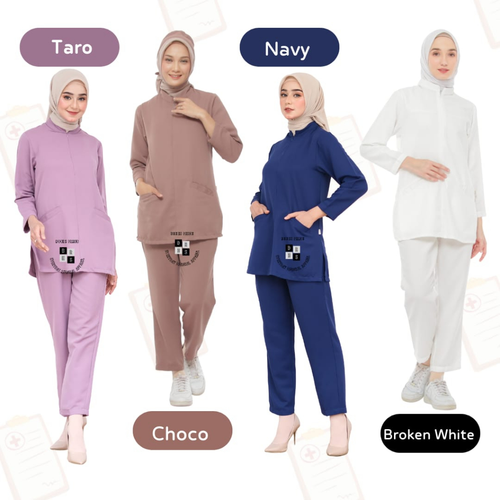 HANAA Tunik Scrubs / Baju OK Tunik Tunic Syar'i  (The Prime Scrubs By DOCHS MEDIC)