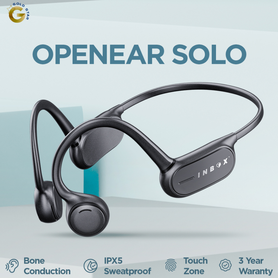Headset Bluetooth Sporty Open Ear Solo Inbox IPX 5 Bone Conduction Touch Zone | Garansi 3 Tahun