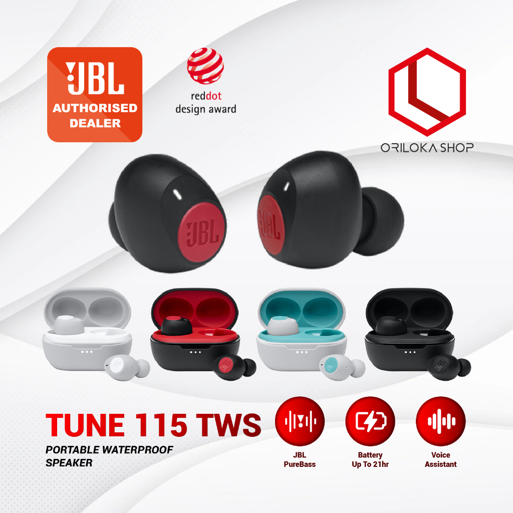 JBL Tune 115 TWS Bluetooth Earbuds Earphone In-Ear - Garansi Resmi IMS