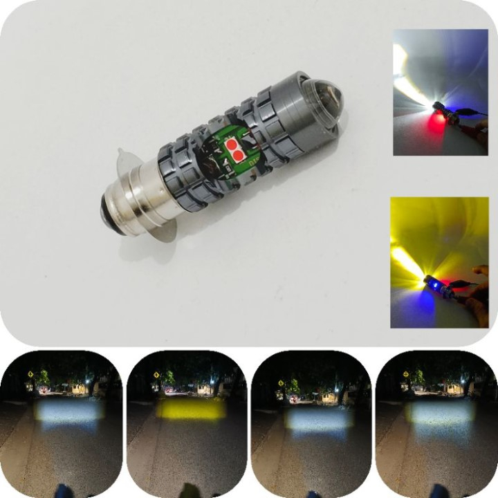 Lampu LED H6 Laser Demon Eyes Strobo Hi Lo Dual Colour Dua Warna AC DC 8-80V