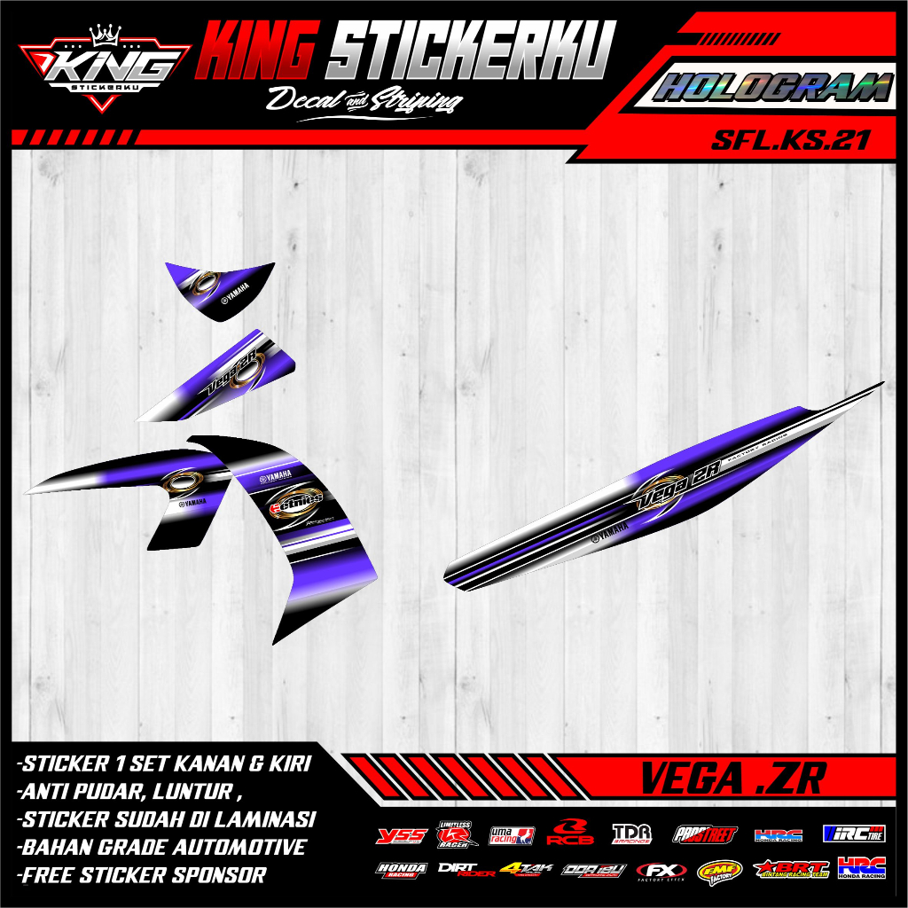 Stiker Variasi Vega ZR - Stiker Striping Standar Vega ZR Motif Racing KS.21