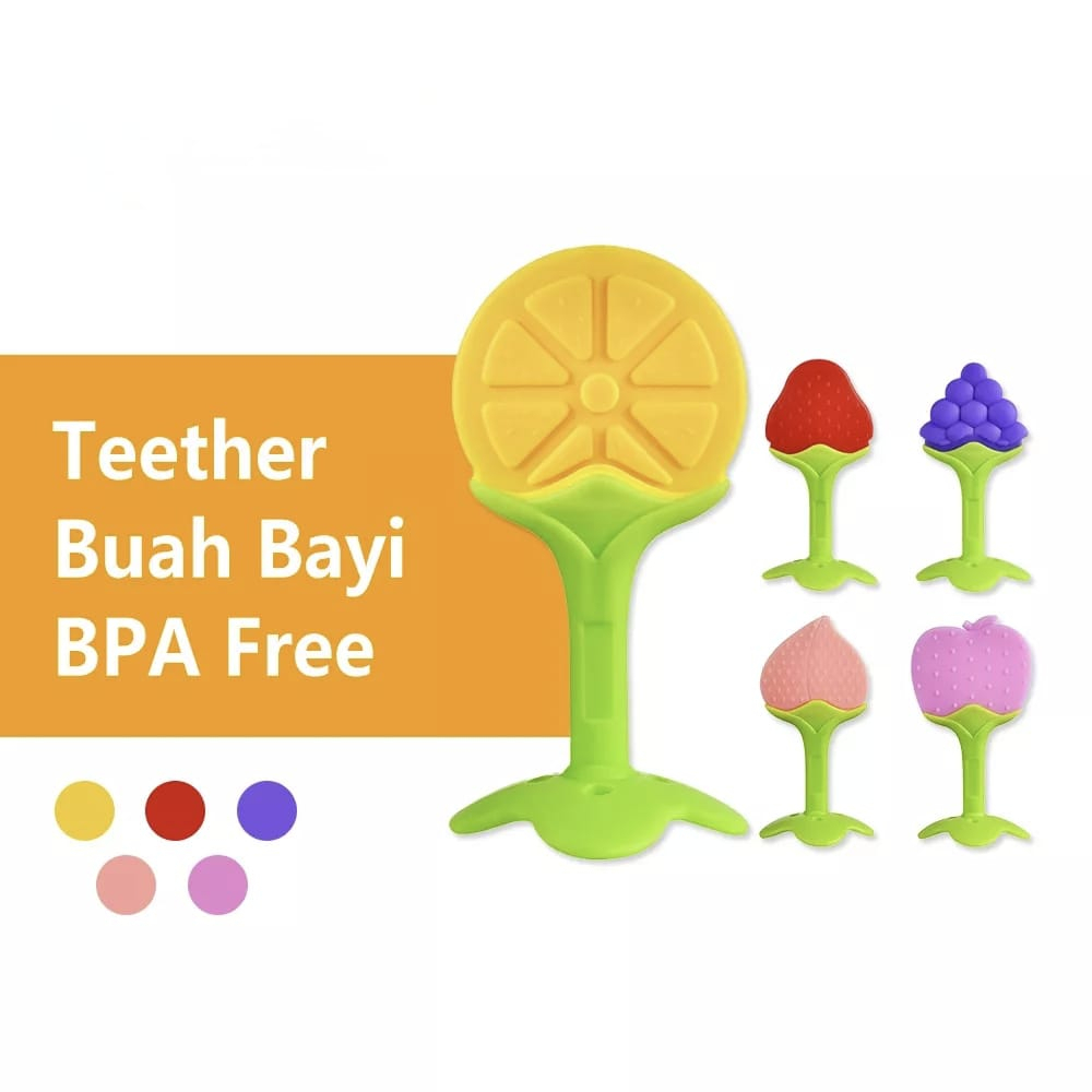 Teether Bayi Sillikon / Gigitan Bayi Bentuk Buah / Gigitan Bayi