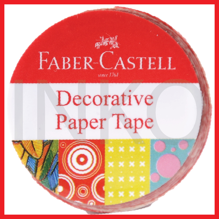 

FABER CASTELL DECORATIVE PAPER TAPE RED CIRCLE IN WHITE