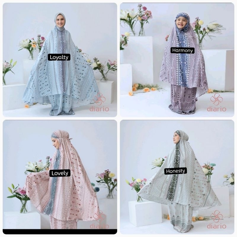 Mukena Sejiwa Prayer set / Sejiwa kids Prayer Set / Freilla prayer set 2 in 1- Diario x Dwihanda