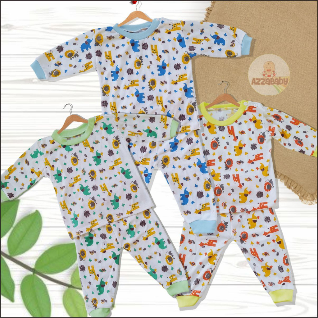 setelan baju bayi perempuan 0 6 bulan setelan baju bayi laki laki 0 6 bulan lengan panjang motif animal varian warna terlengkap perlengkapan bayi perlengkapan bayi baru lahir