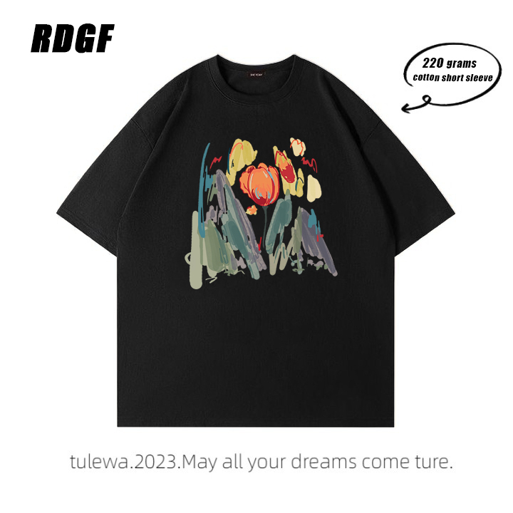 RDGF  kaos cowok keren kaos motif bunga baju cowok kekinian  kaos hitam  PRIA &amp; WANITA (UNISEX)