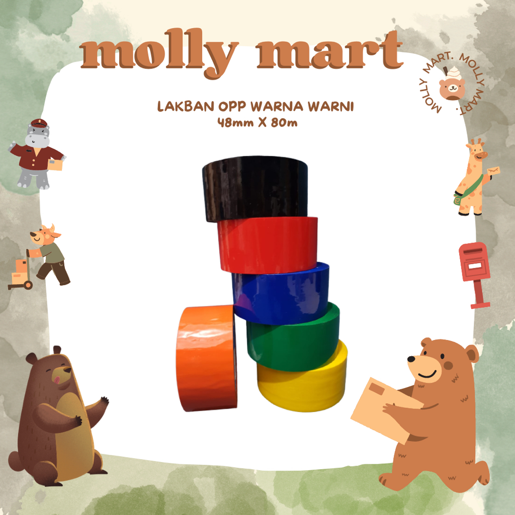 

Lakban OPP Tape Warna Warni 48mm x 80m / Isolasi Warna / Selotip Perekat
