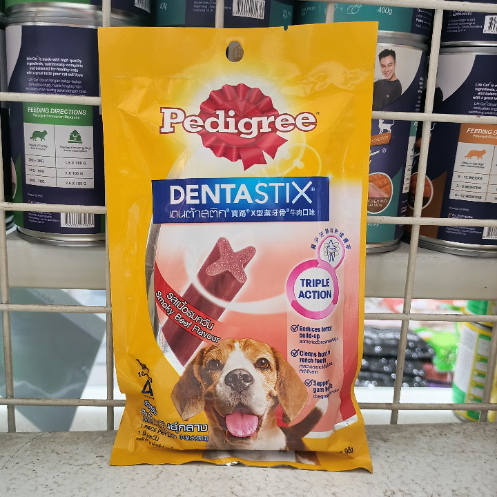 Pedigree Dentastix Medium Dogs 98gr / Denta Stix Snack Anjing 10 - 25KG