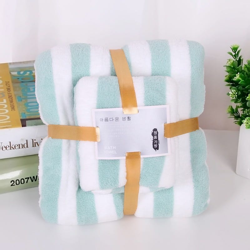 (COD) Handuk Korea Set 2in1 Handuk Mandi &amp; Wajah Handuk Mandi Dewasa