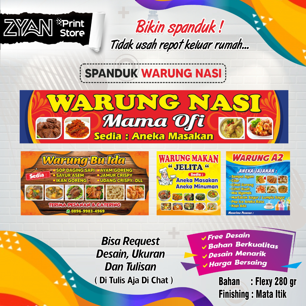 SPANDUK BANNER WARUNG NASI