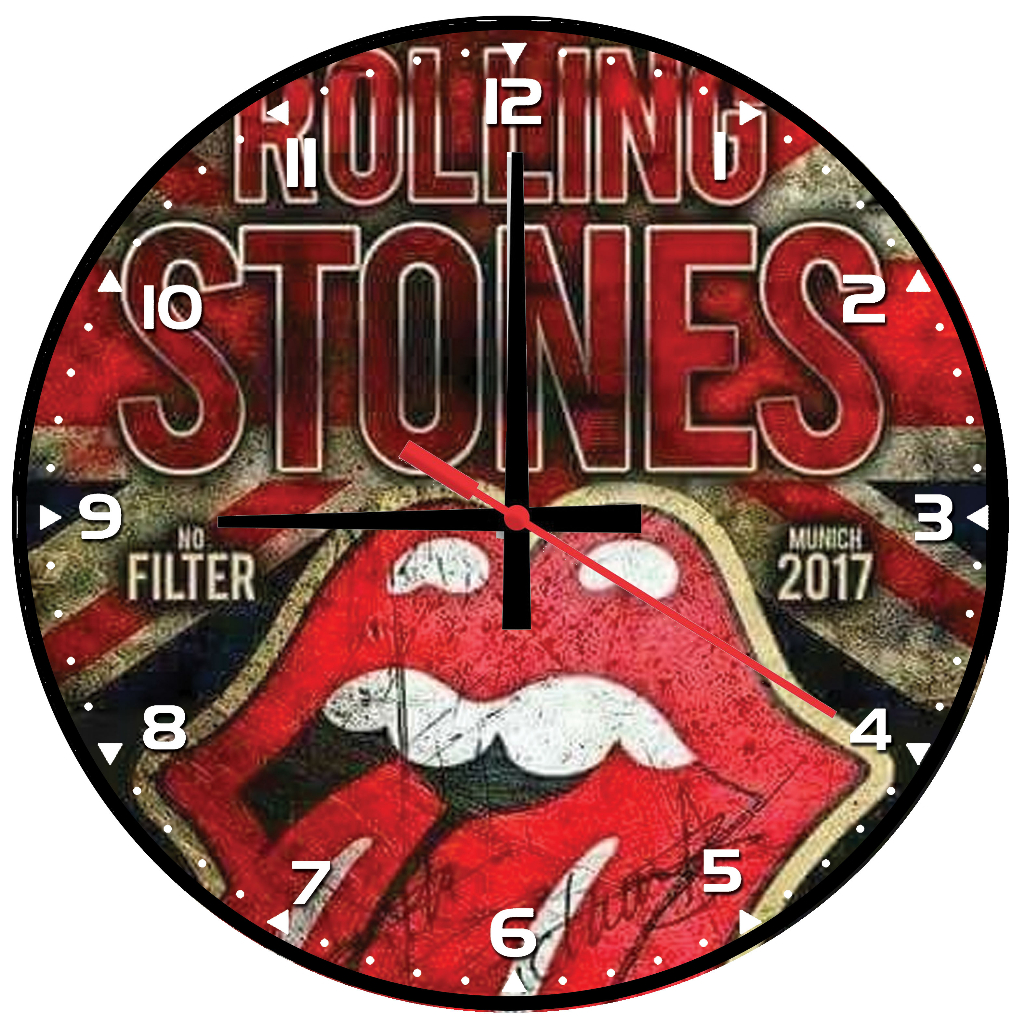 [COD] JAM DINDING BAND ROLLING STONES / WALLCLOCK BAND ROLLING STONES / JAM KAYU / JAM UNIK
